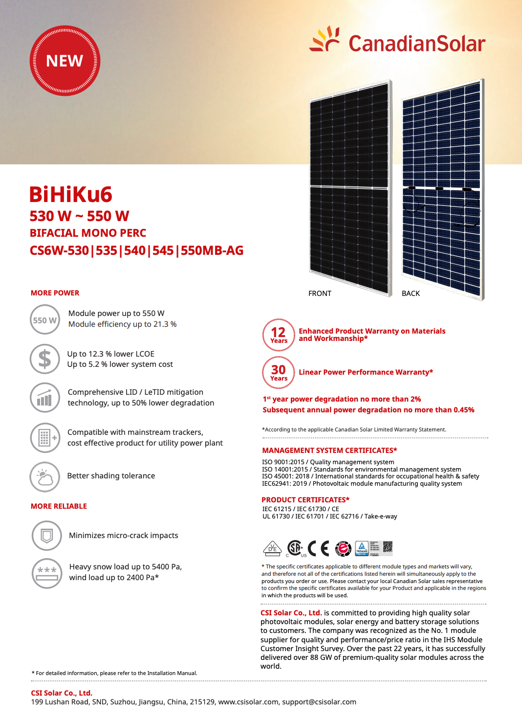 Image of Canadian Solar - Panel 545W