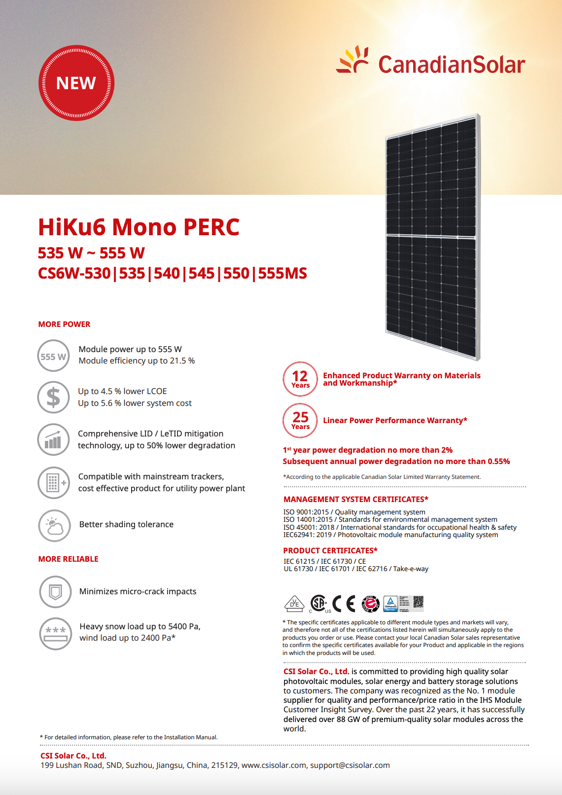 Image of Canadian Solar - Panel 550W
