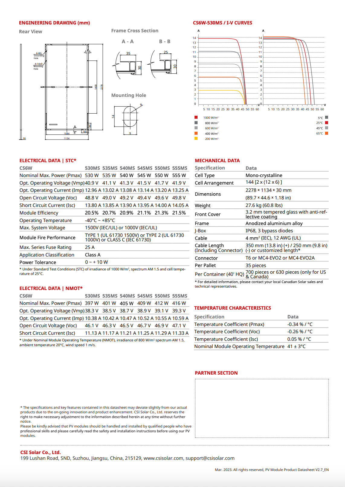 Image of Canadian Solar - Panel 550W