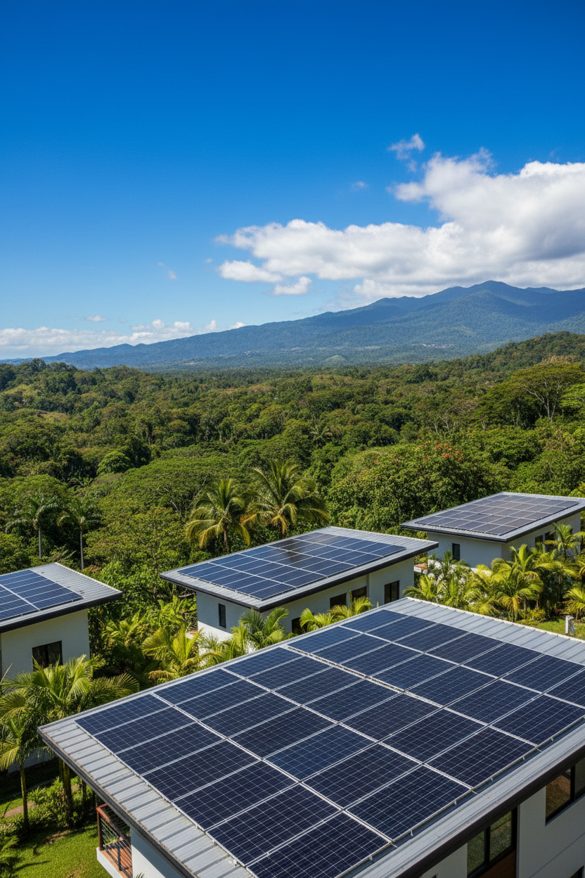 solar equipment in costa rica in a vertical format